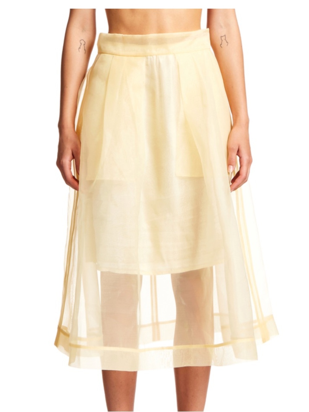 Light Pink Sheer Midi Tulle Skirt